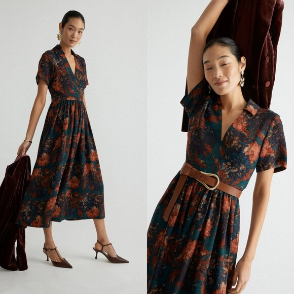 Tuckernuck NEW Persimmon Floral Jacquard Adelaide Formal Midi Dress Size XXL